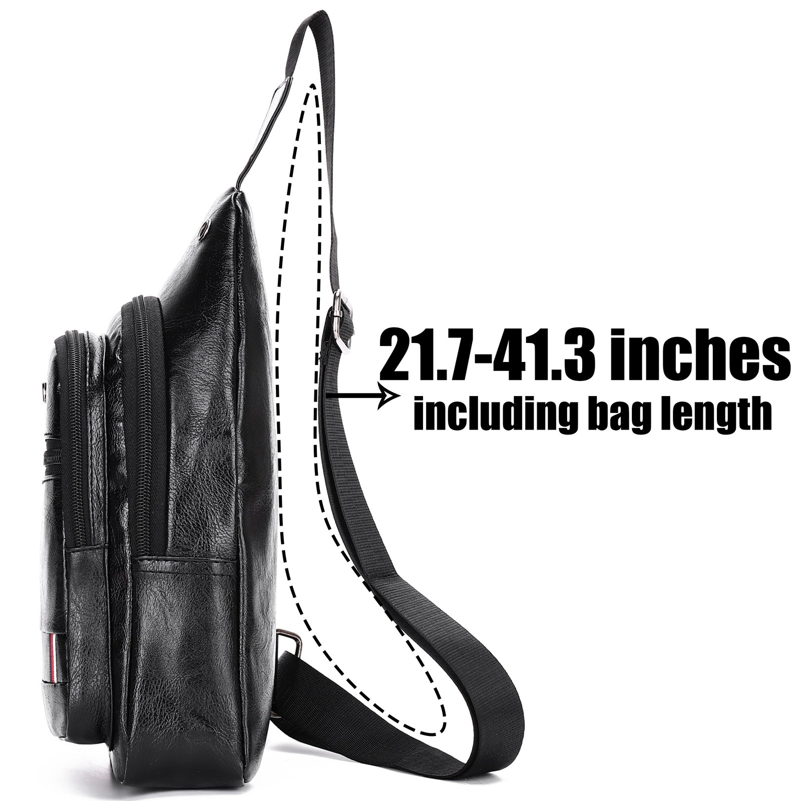 Mens Backpack Leather Sling Bag Chest Shoulder Fanny Pack Crossbody Sport Travel
