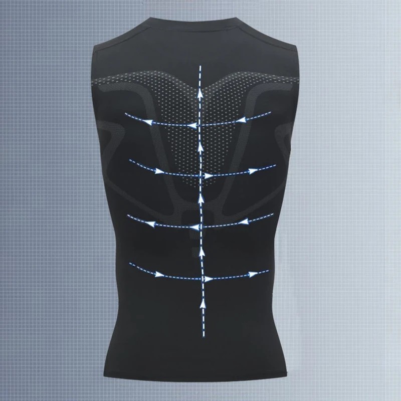 Men Athletic Compression Shirt Workout Shaper Tank Top Sport Gym Vest