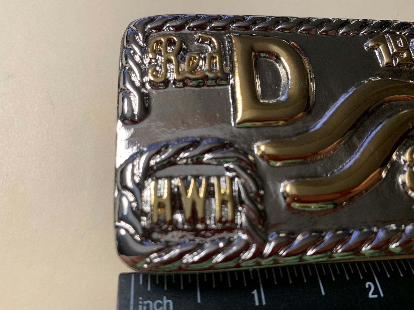 John Wayne Gold/Nickel Red River D Belt Buckle 1946 Movie Westerns Howard Hawks