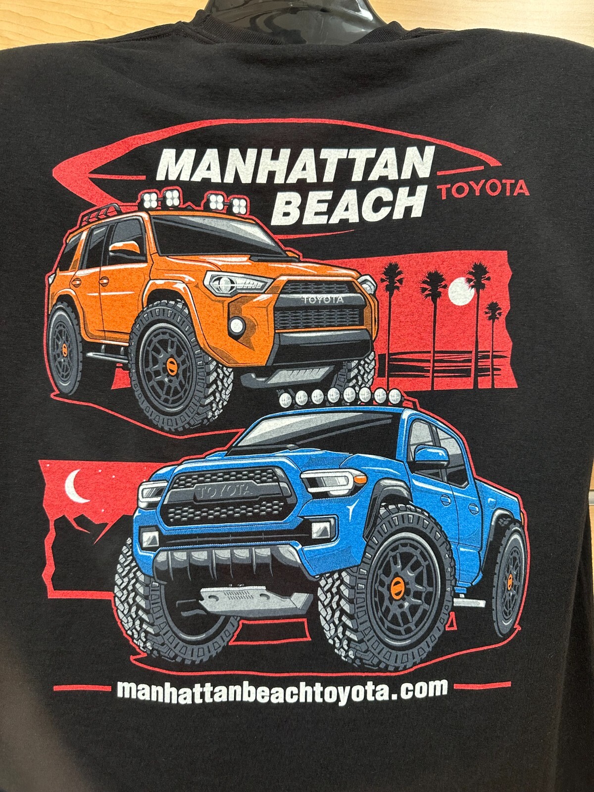 TACOMA & 4RUNNER 4X4 MENS TSHIRT T-SHIRT TEE SHIRT BLACK OR BLUE MANHATTAN BEACH