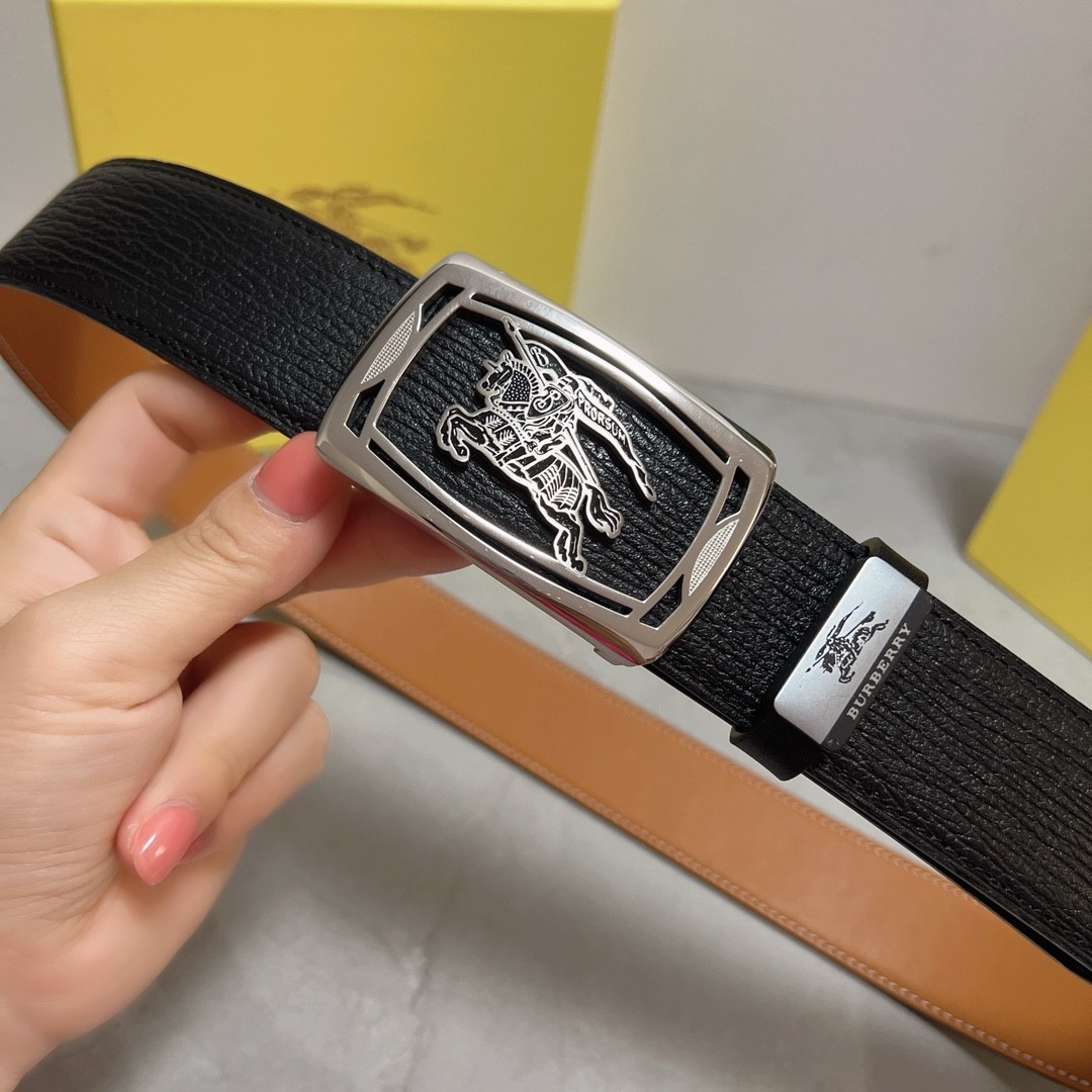 Burberry Men’s Stylish Premium Cowhide Belt (Width: 3.8 cm, Length: 110 cm)