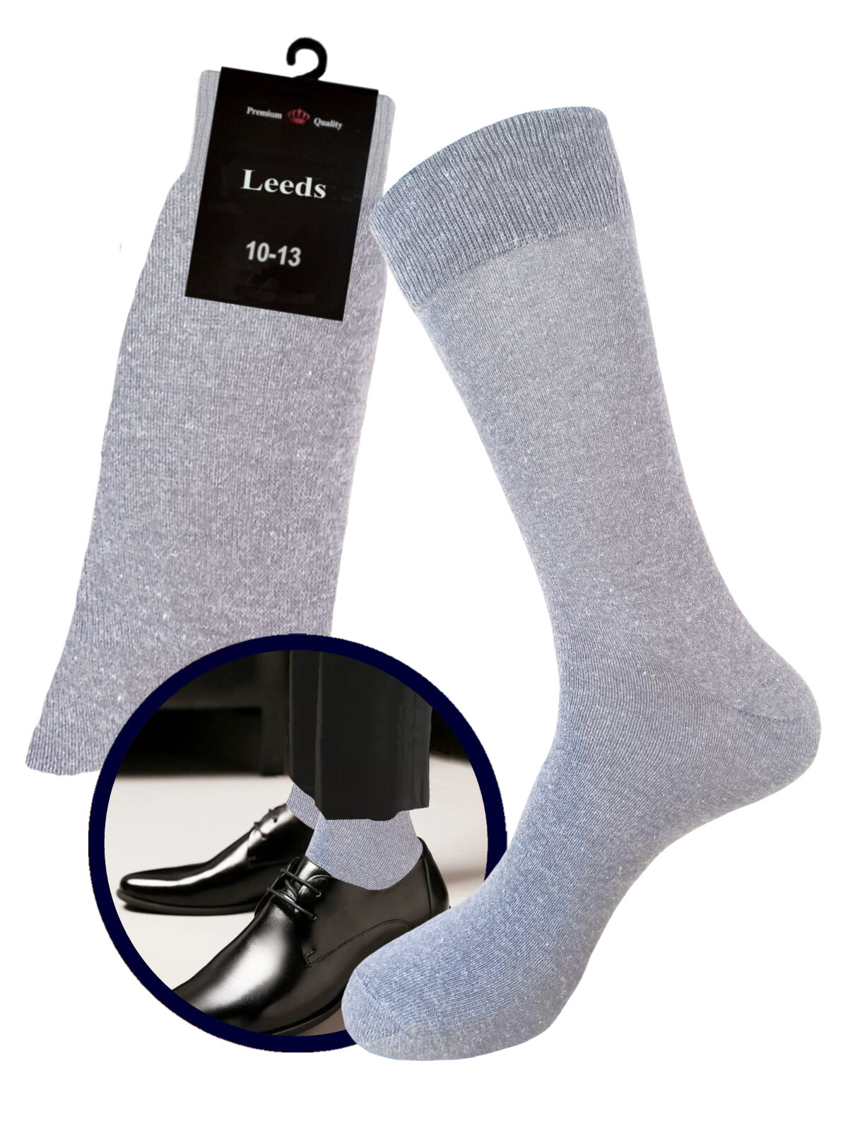 6 Pair SOLID COLORS NATURAL COTTON Multicolor Men’s COTTON Dress Socks 10-13