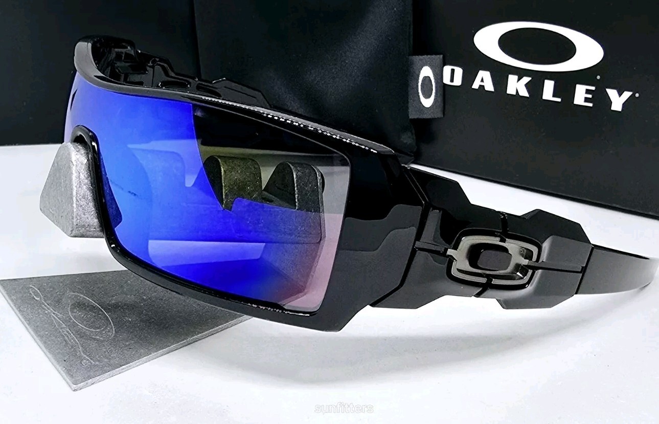 Custom OAKLEY black OIL RIG +(aftermarket) green POLARIZED sunglasses NEW IN BOX
