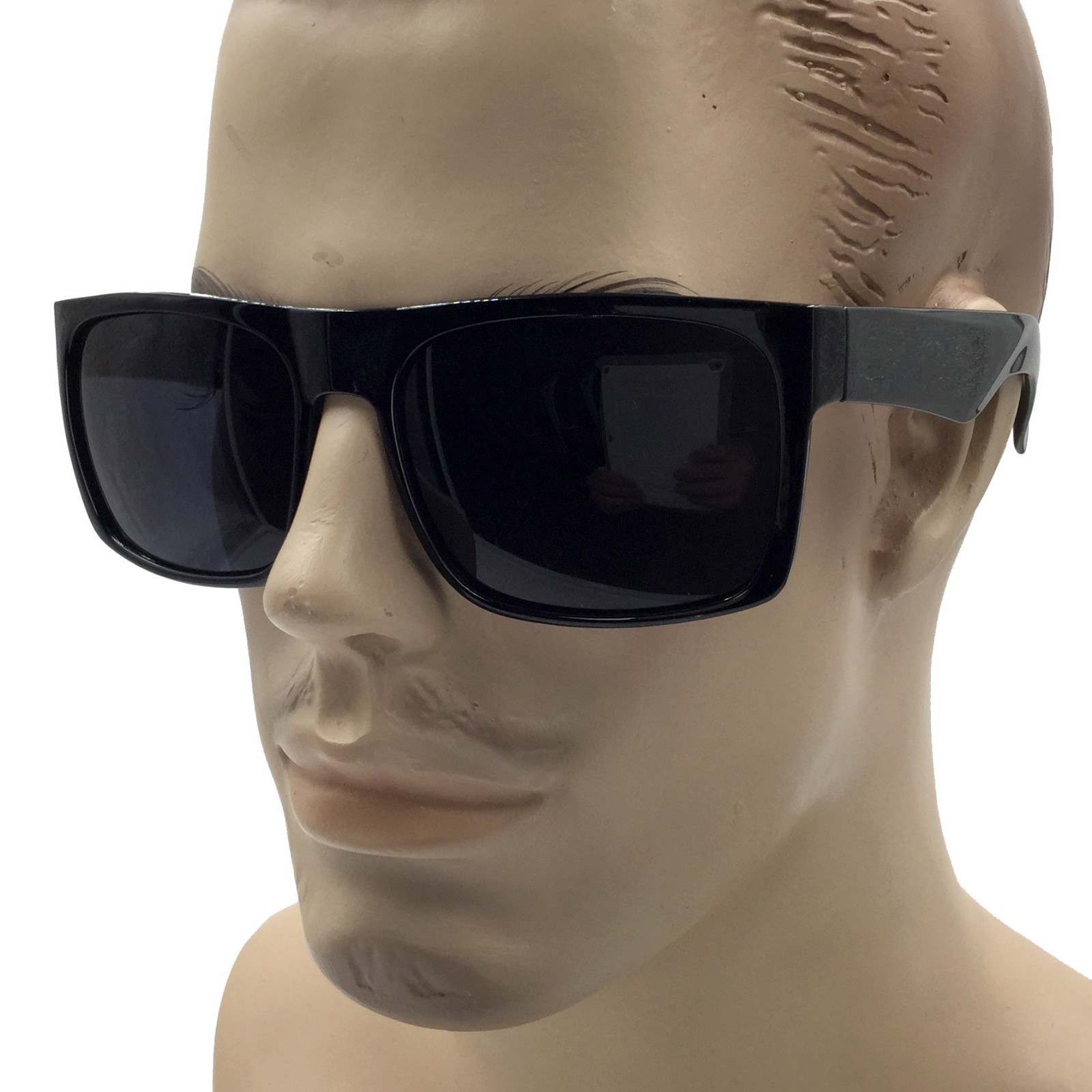 XL Wide Square black men sunglasses Dark Lenses Vintage Gangster Big Sunglasses