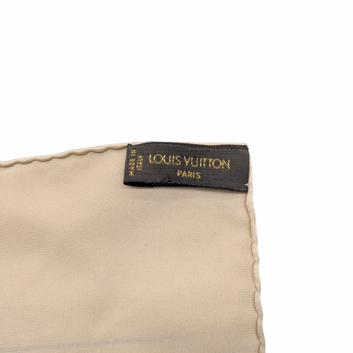LOUIS VUITTON Scarf Stole Large 100 Silk Monogram Beige Approximately 87cm Japan