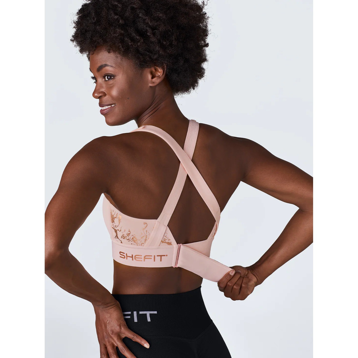 SHEFIT FLEX Blush Sports Bra Size 3Luxe Supportive Activewear Medium Impact
