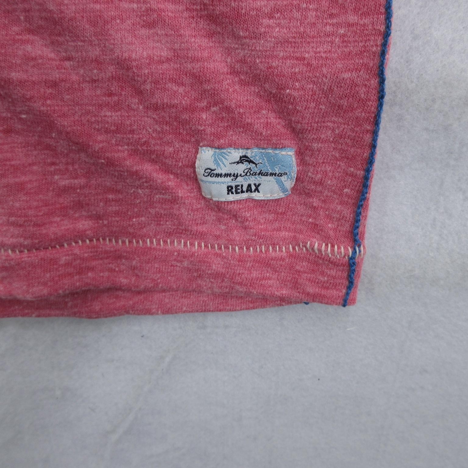 Tommy Bahama Shirt Mens XL Red Relax Crew Neck Cotton Blend Tee New DEFECT