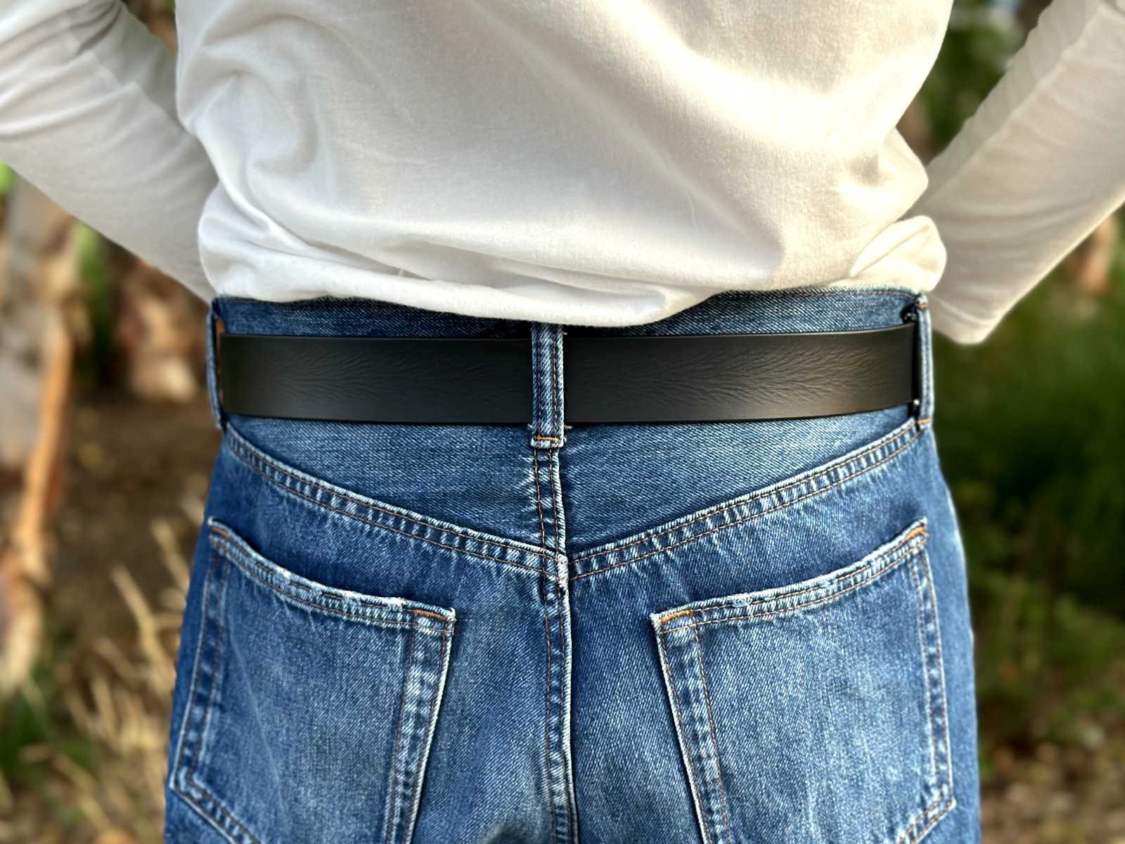 Handmade Genuine Men’s Belt Full Grain Leather Without Buckle Heavy Duty Western