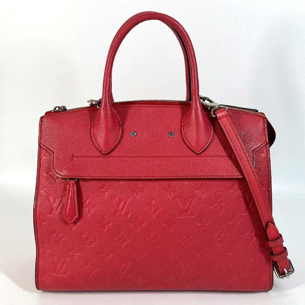 Louis Vuitton Pont Neuf MM 2WAY HandBag Tote Shoulder M42711 Red Authentic