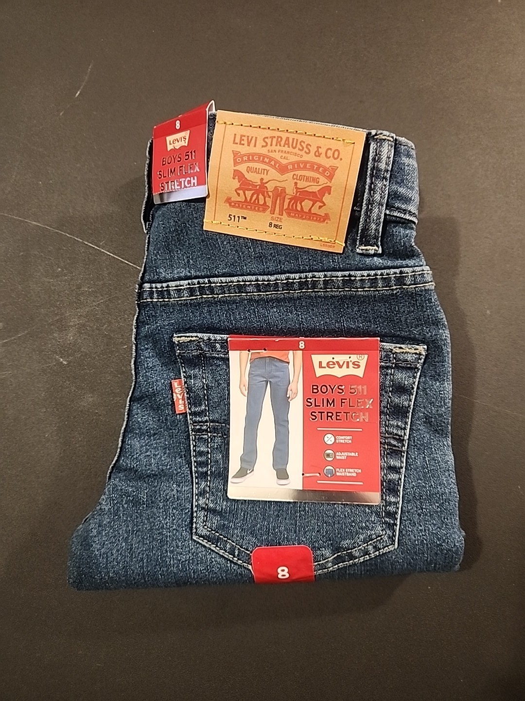 Levi’s Boys 511 Slim Fit Zip Fly & Button Closure Denim Jeans