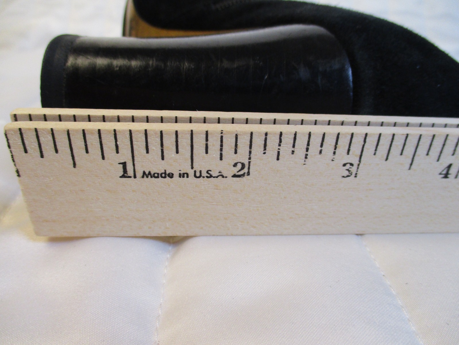 AK Anne Klein Shoes Womens Size 8.5 Black Suede Mid Calf Bootie Block Heel Zip