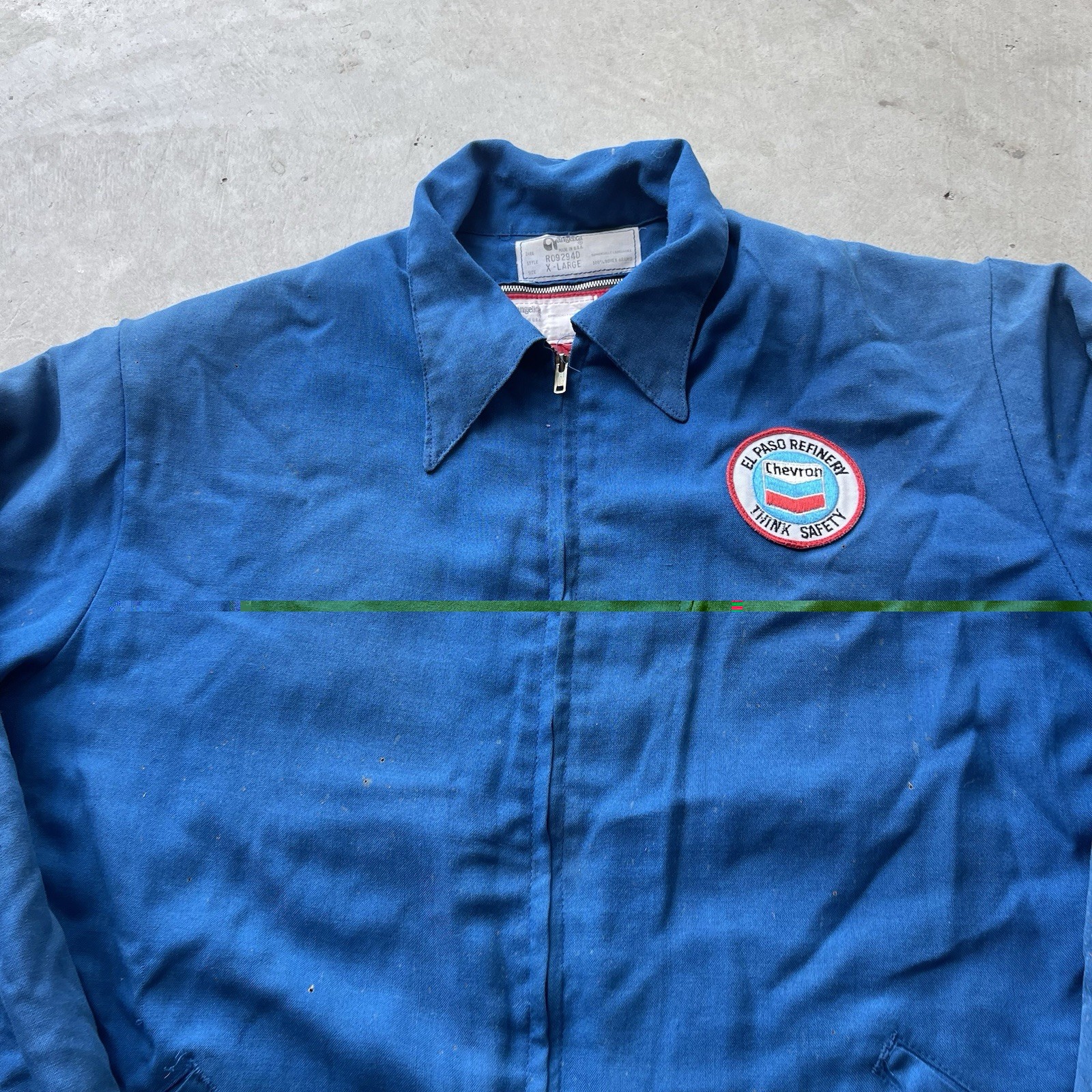 Vintage 50s Stencil Texaco Workwear Jacket Mechanic Quilted Red Lined Boxy XL