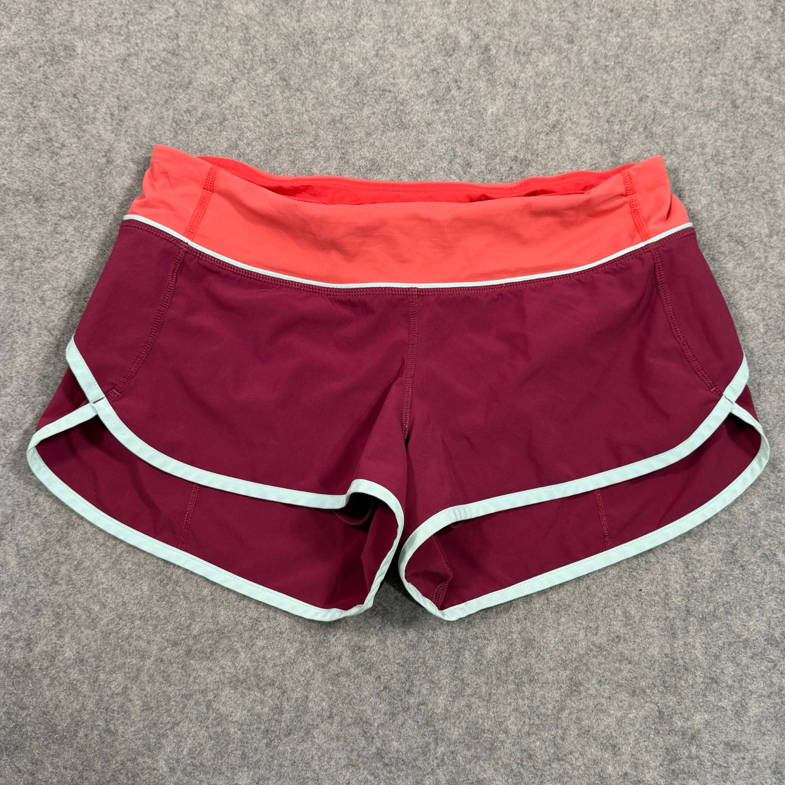 Lululemon Athletica Dashing Purple Alarming Tranquil Blue Run: Speed Shorts Sz 6