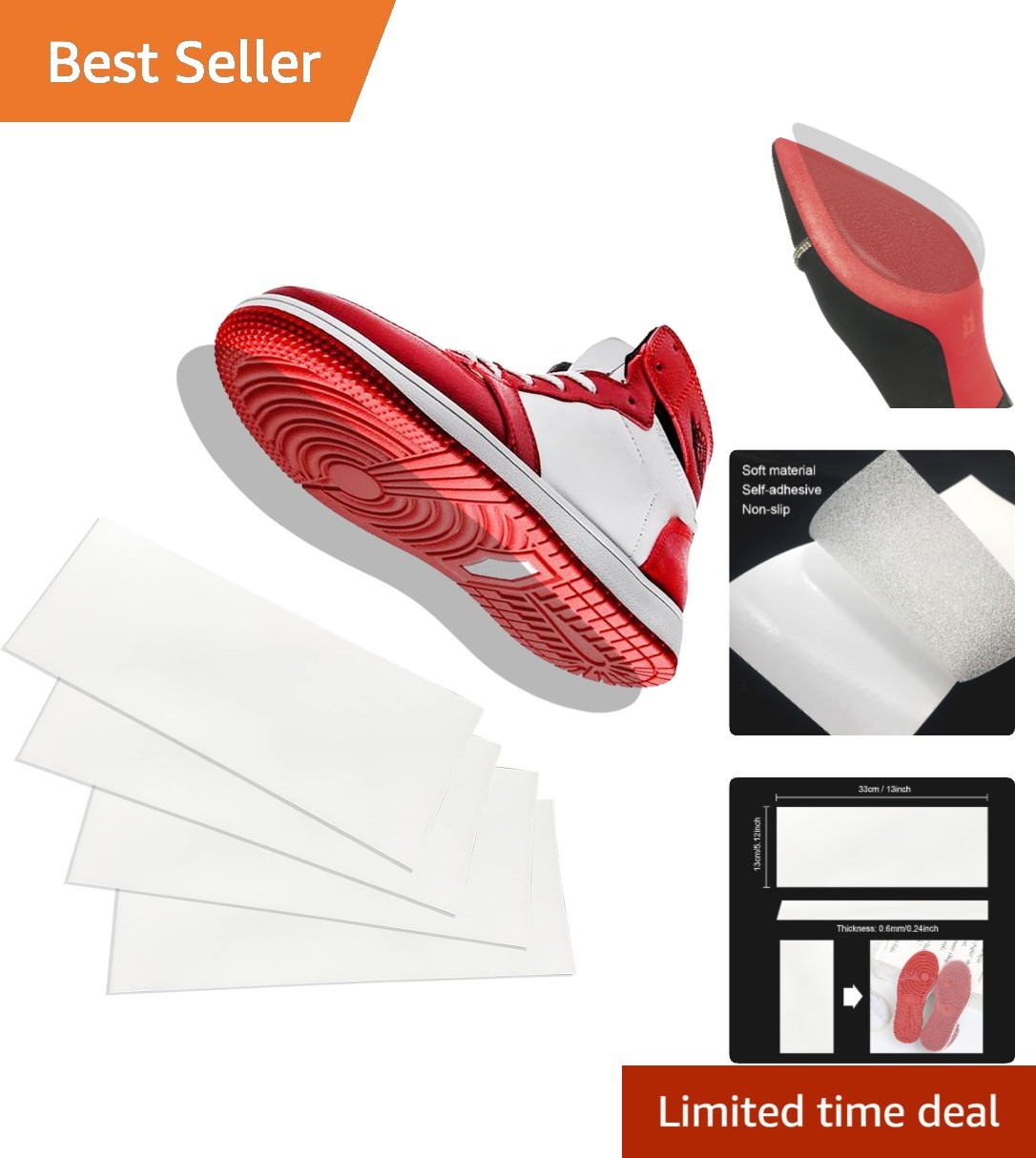 Durable Anti-Slip Shoe Sole Protectors – Clear PEVA Covers for Sneakers & Heels