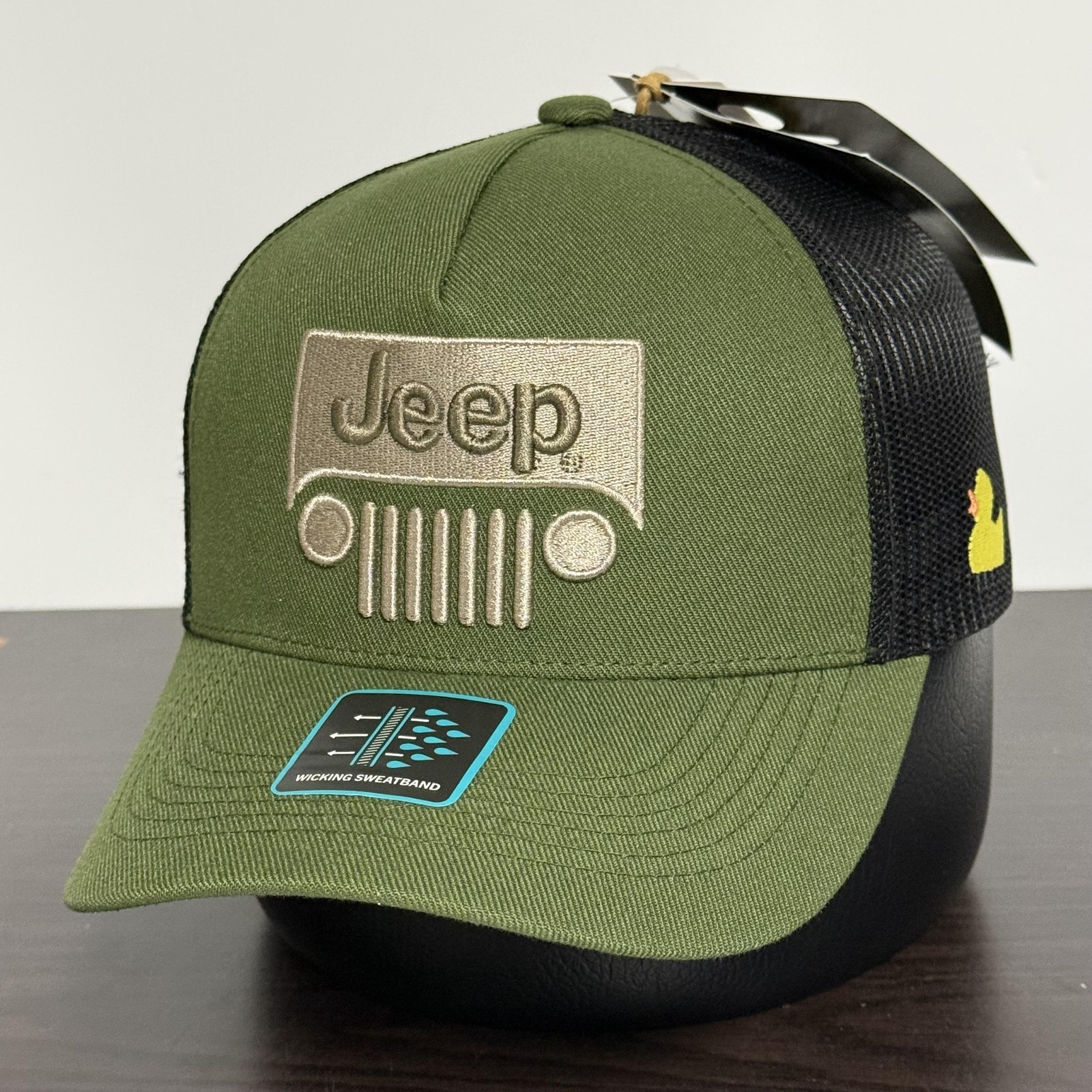 Jeep Grill Snapback Hat Green/Black Duck on Side Adult Adjustable Cap NEW!