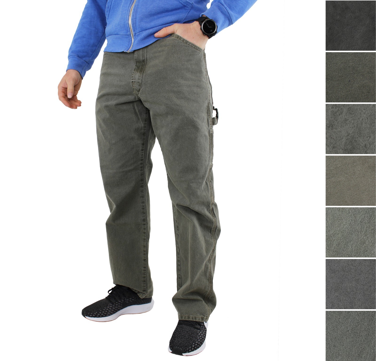 Dickies Men’s Carpenter Pants, Double Stitch, 2 Tool Loops, Pockets, Denim Twill