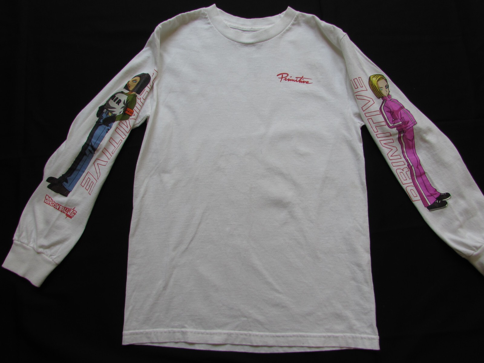 Dragon Ball Super Primitive Shirt Men White Long Sleeve Shrink After Washed Sz S