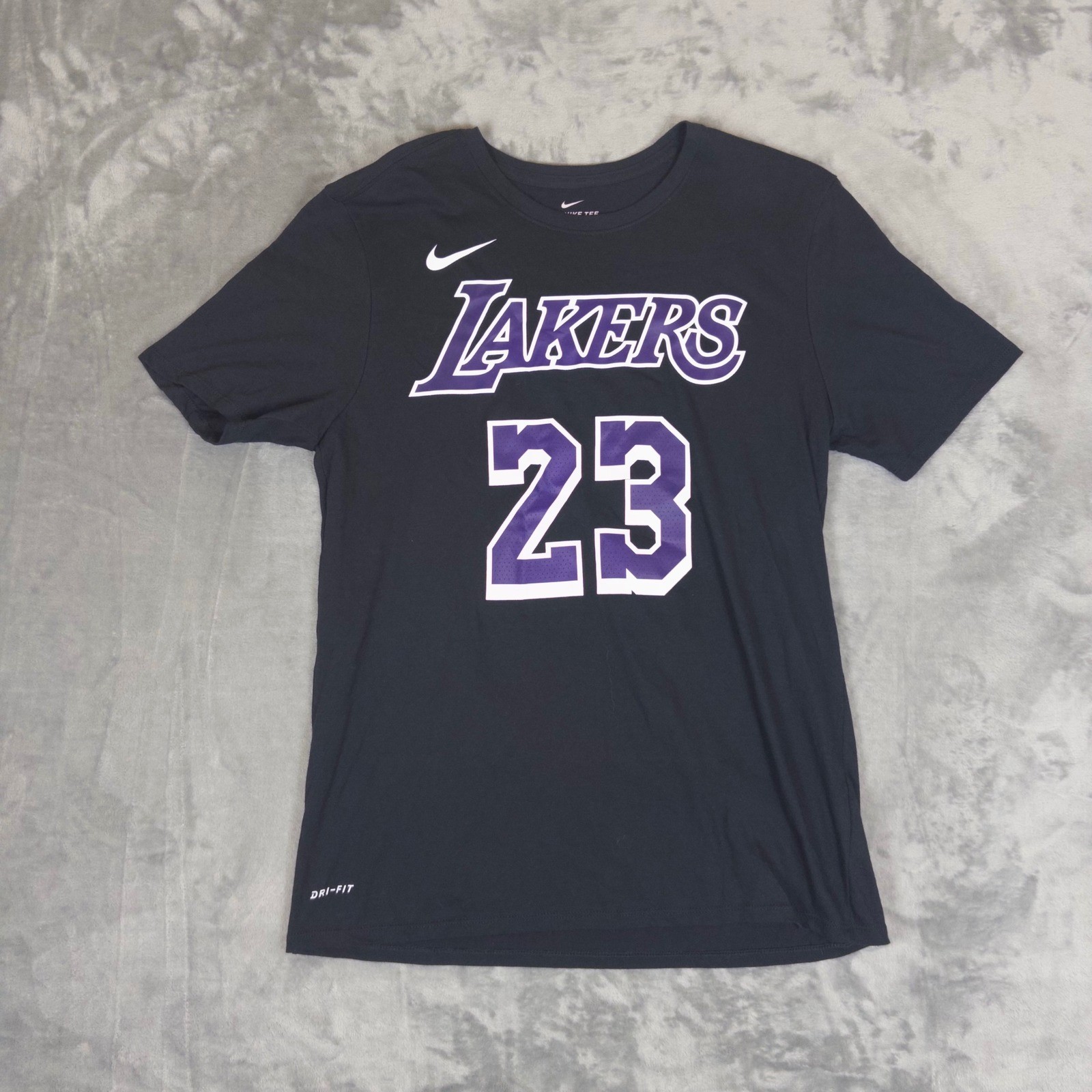 Los Angeles Lakers LeBron James 23 Nike Mens Large Dri-FIT T-Shirt Black