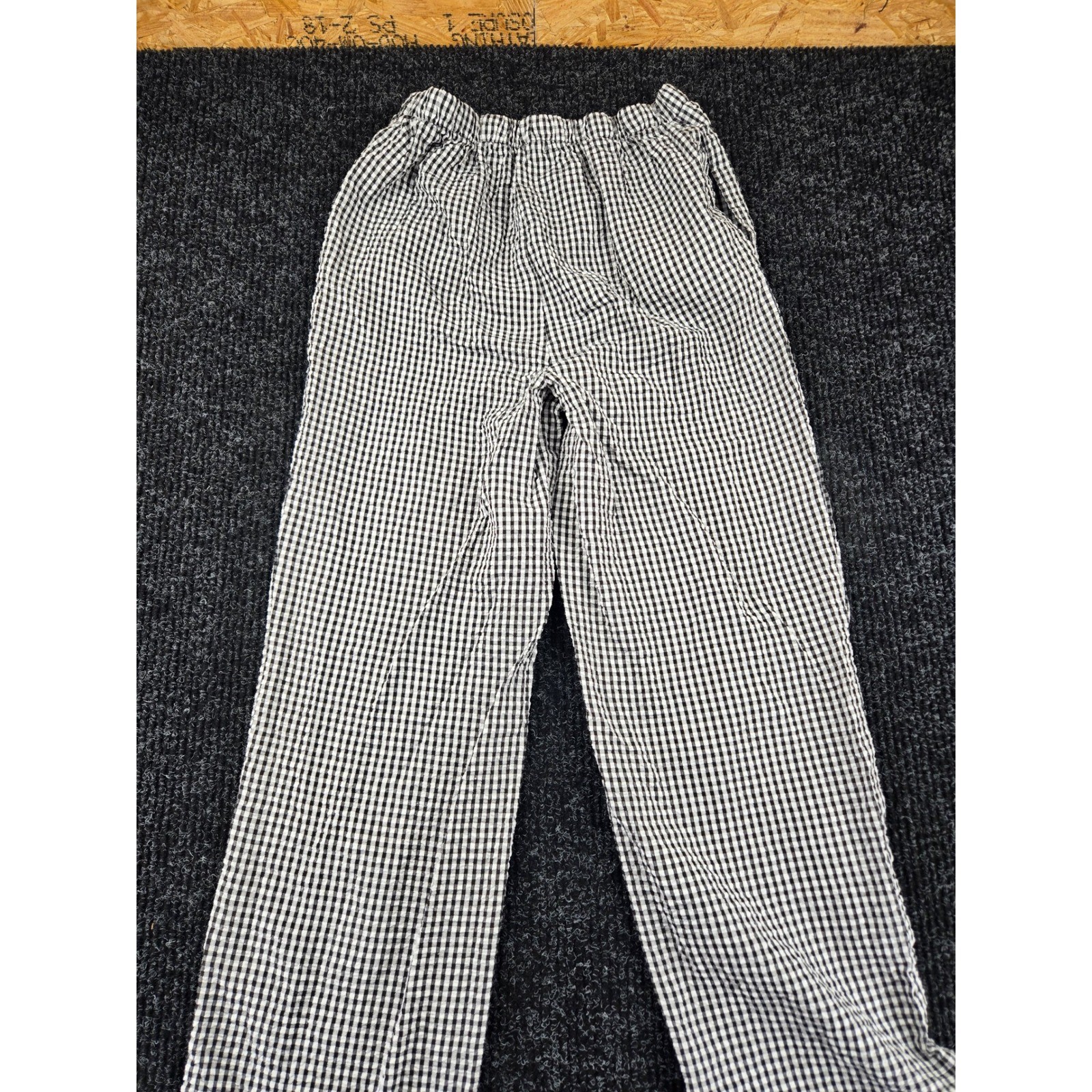 New Look Womens Gingham Checkered Straight Leg Pants Black White Medium RN57686