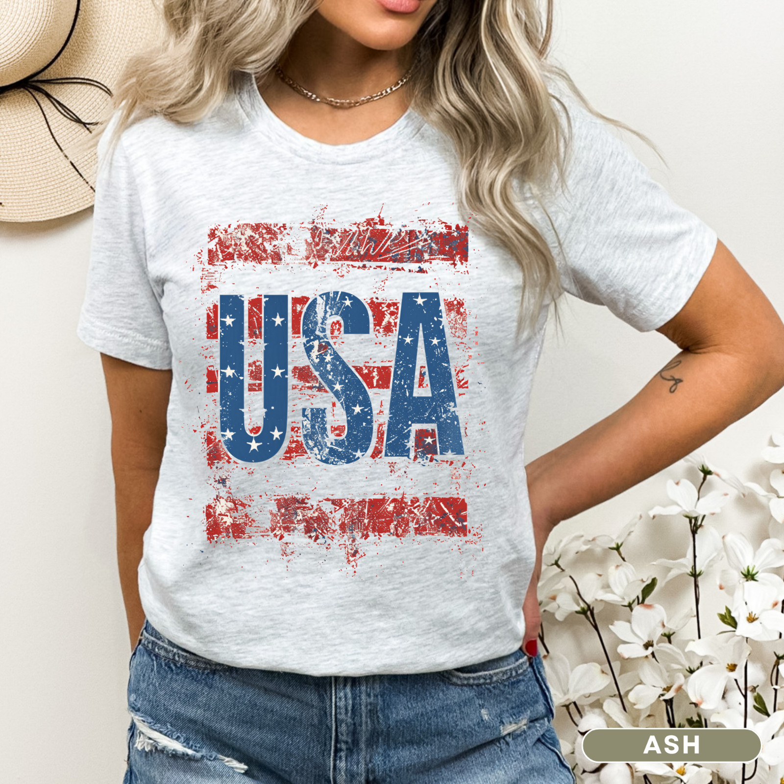 USA T-Shirt Men and Womens Patriotic Tee for 4th of July