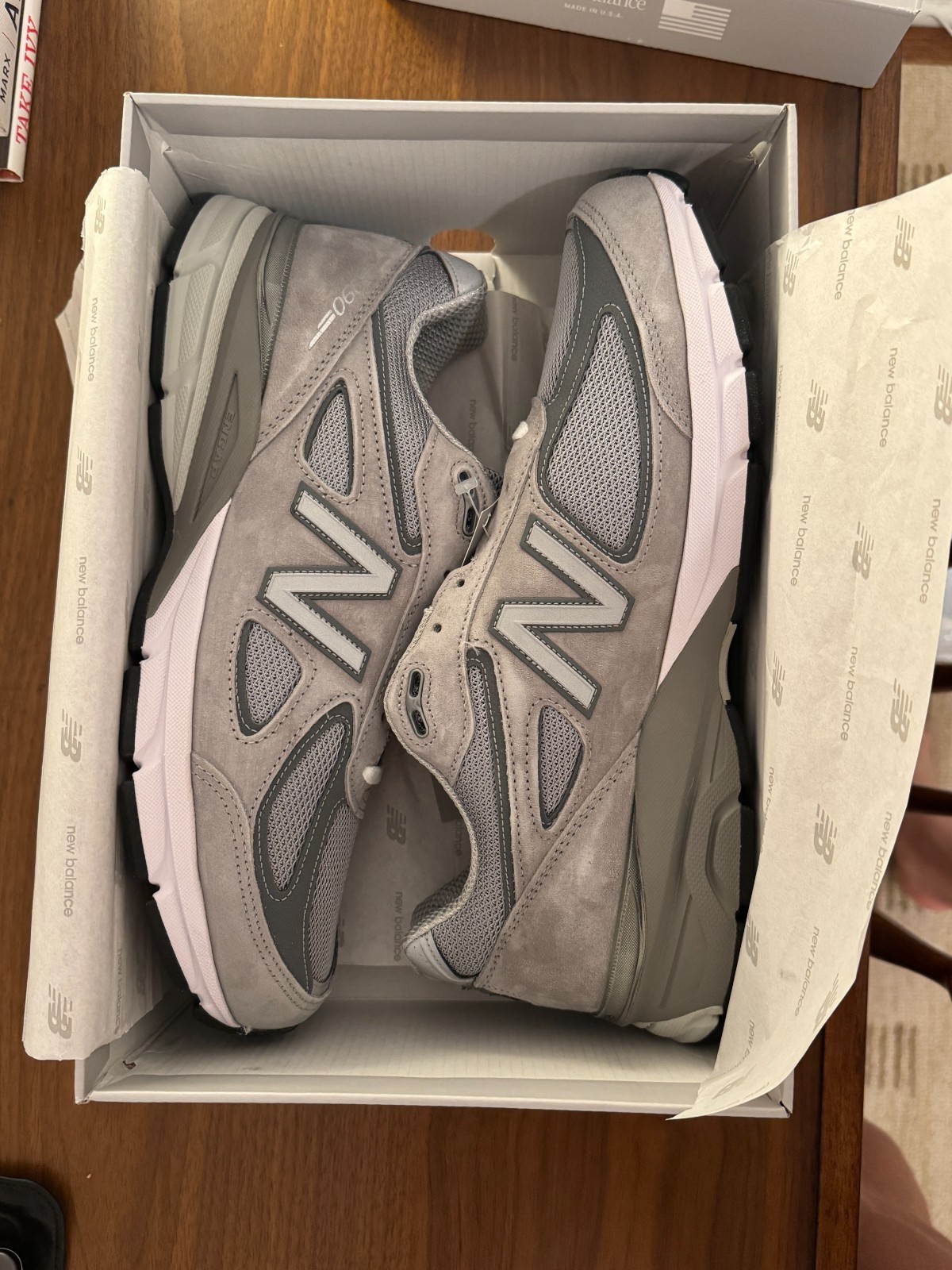 Size 13 – New Balance 990v4 Made in USA Grey Silver