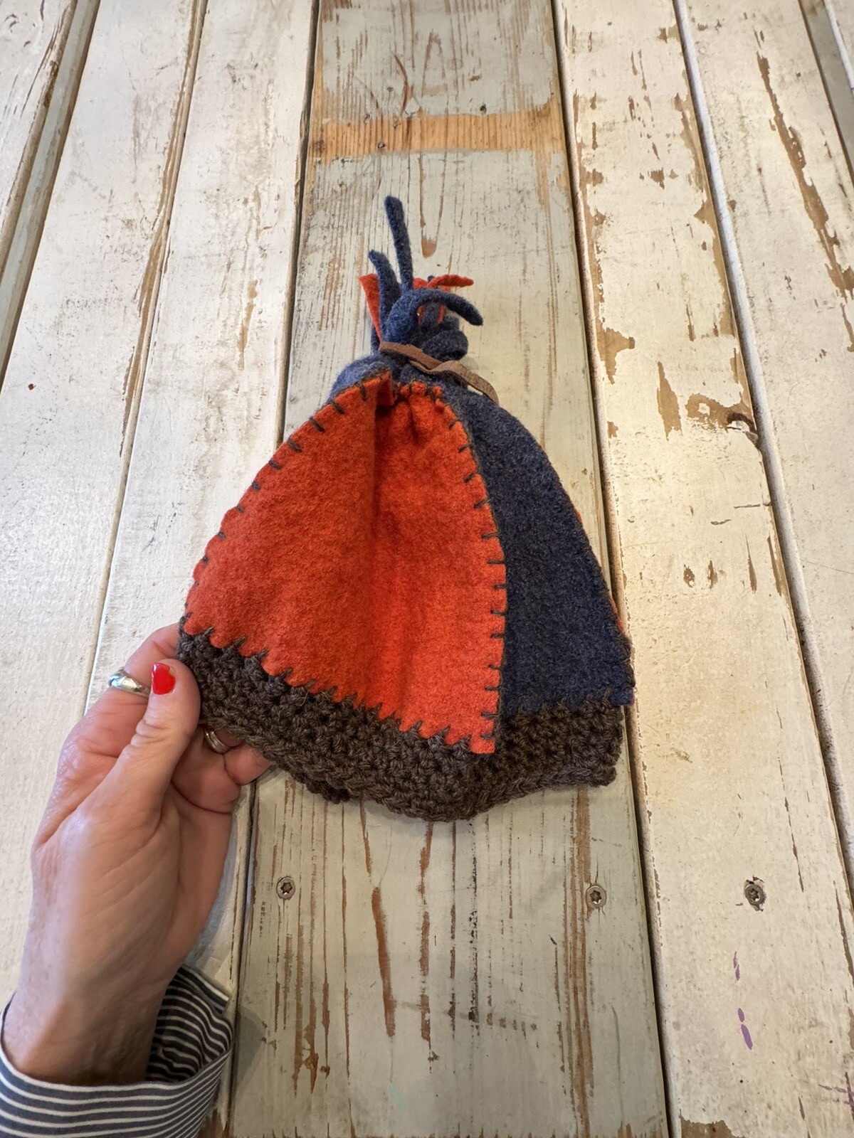 Just a cool kids beanie boggin winter hat block letter “D” handcrafted