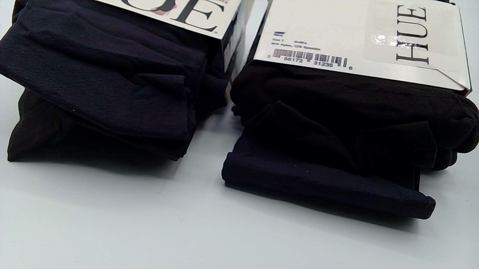4 Pairs Hue Opaque Control Top Tights, 40 Denier, Color Black & Navy, Size 2