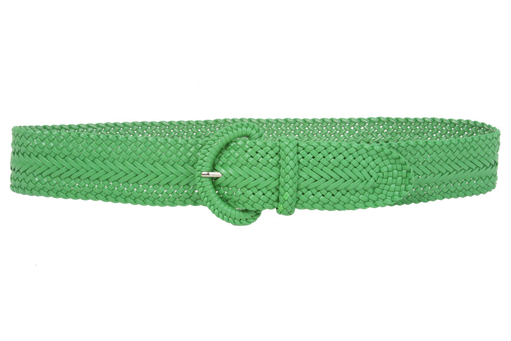 2 Inch Wide Hand Made Soft Metallic Woven Braided Round Belt