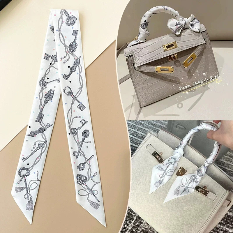 Scarf Ribbon Bag Handle Wrap Silk-Like Twill Satin Neck Hair Accessories