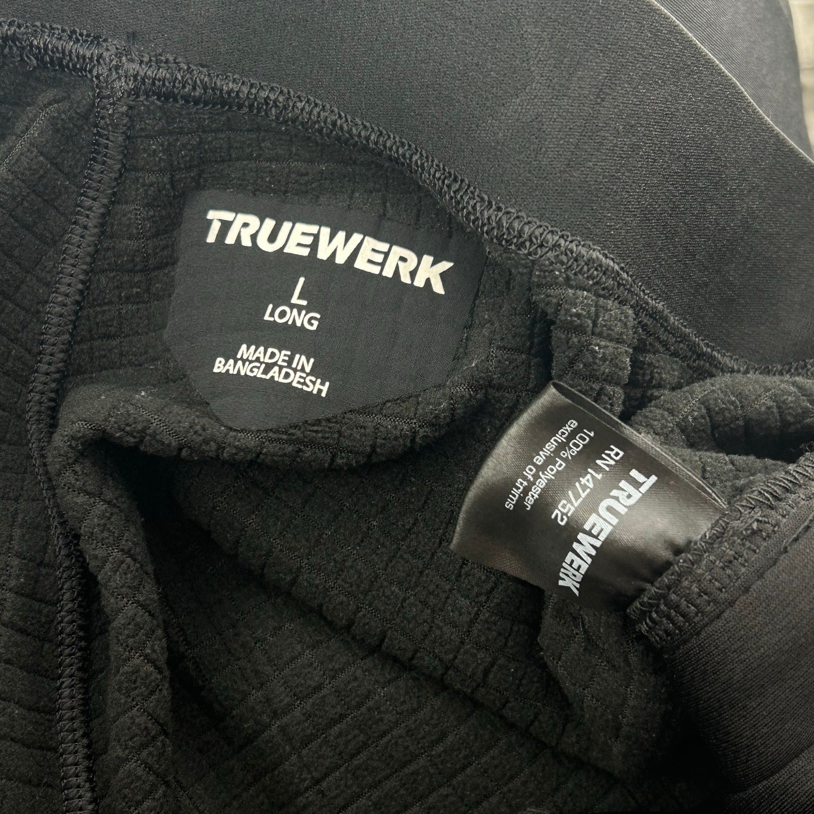 Men’s Black TRUEWERK M2 Transit Fleece Lined Sweatpants Joggers Sz L Long 147752