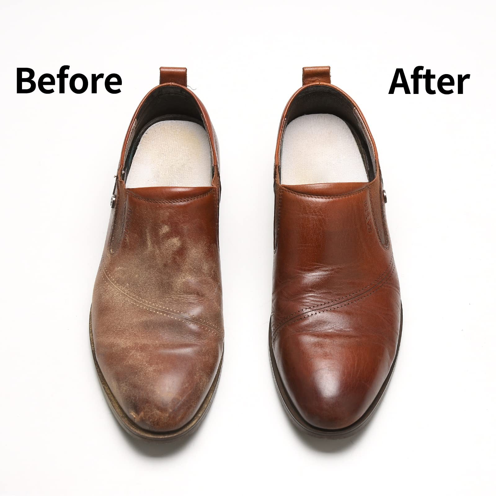 Unekez 4-Piece Horsehair Shoe Brush Shine Kit, Shoe Polish Kit, Leather Shoes Bo