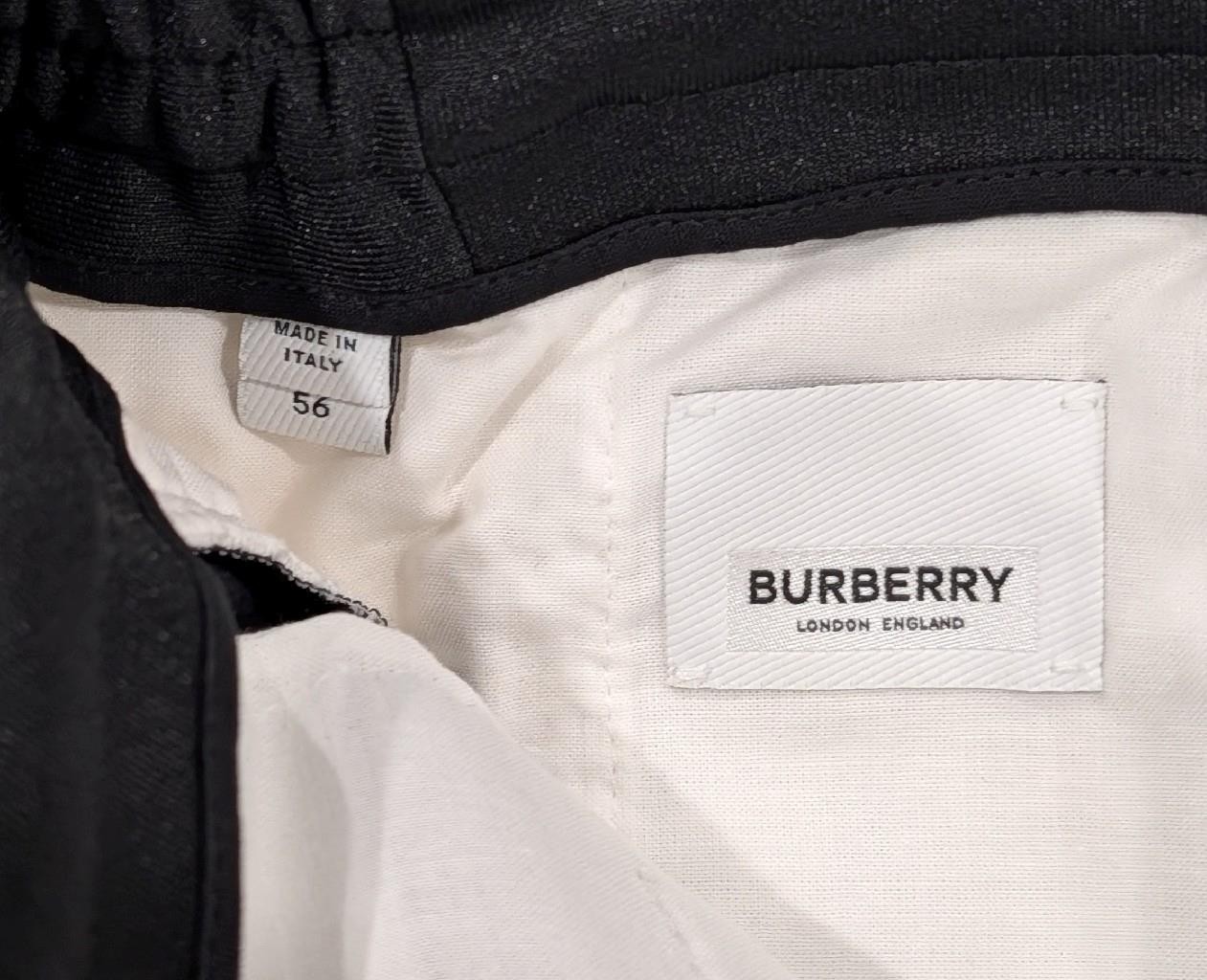 $1050 Mens Burberry “Springwood” Two-Tone Tapered Trousers Pants Black 50 US 34