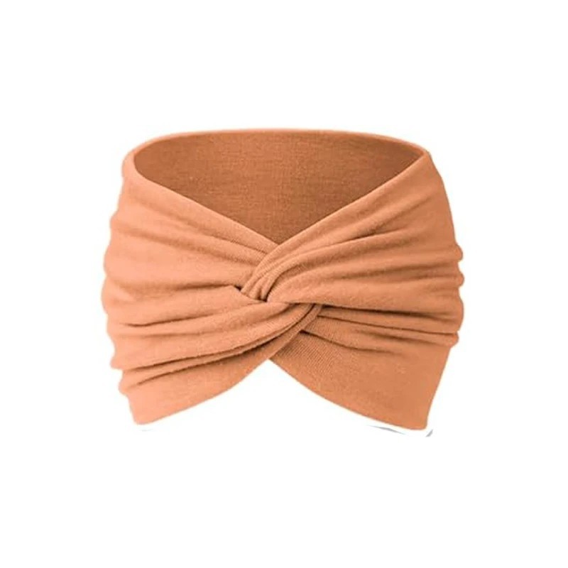 2pc Elastic Wide Headband Cotton Yoga Running Sports Hair Band Turban Headwrap