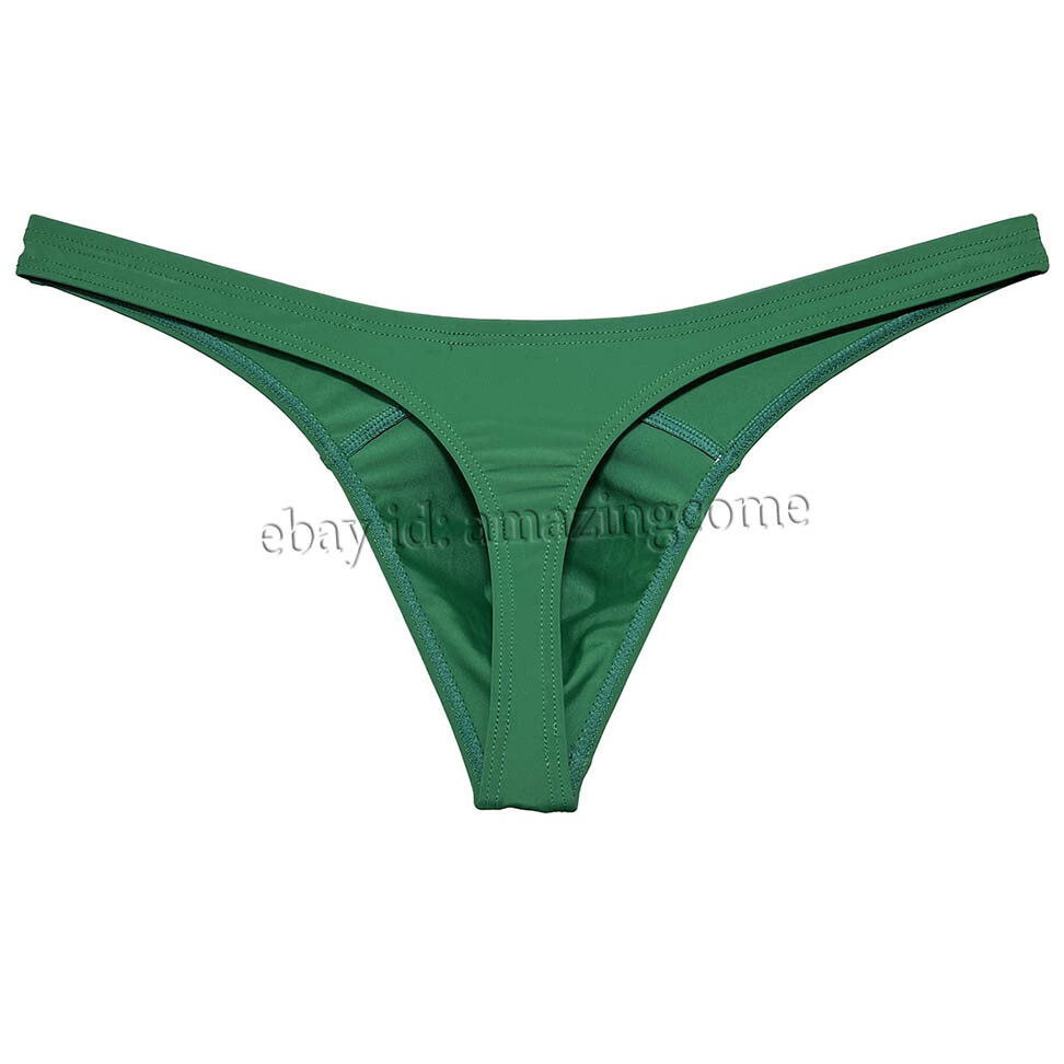 Men’s Matte Swimming Cloth T-back Smooth Thong Underwear Elastic Bikini Tangas