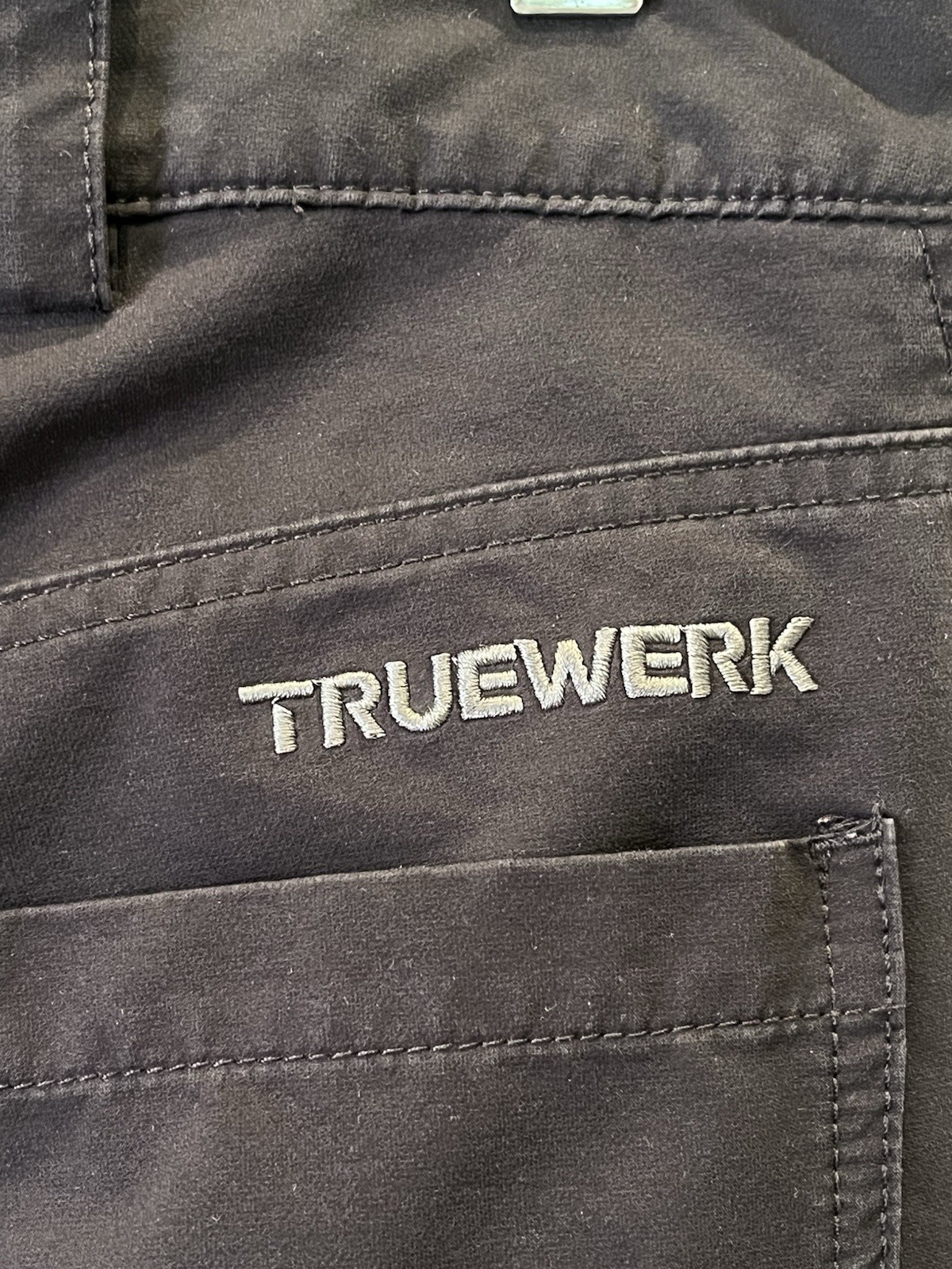TRUEWERK BC1 Bootcut Werkpant Pants Mens 36×30 Black Stretch Workwear Chino