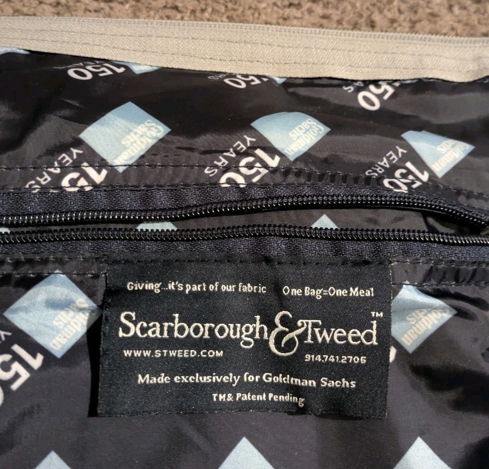 Scarborough & Tweed Goldman Sachs 150 Year Canvas Duffel Garment Bag w/ Dust Bag