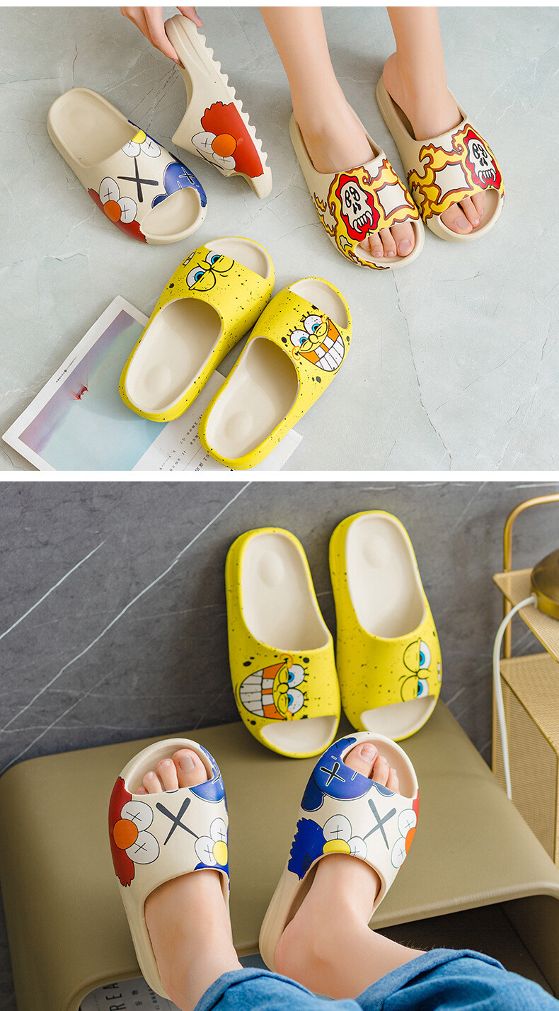 Cartoon Cozy Pillow Slides Anti-Slip Sandals Slippers Cloud Home Outdoor Shoe