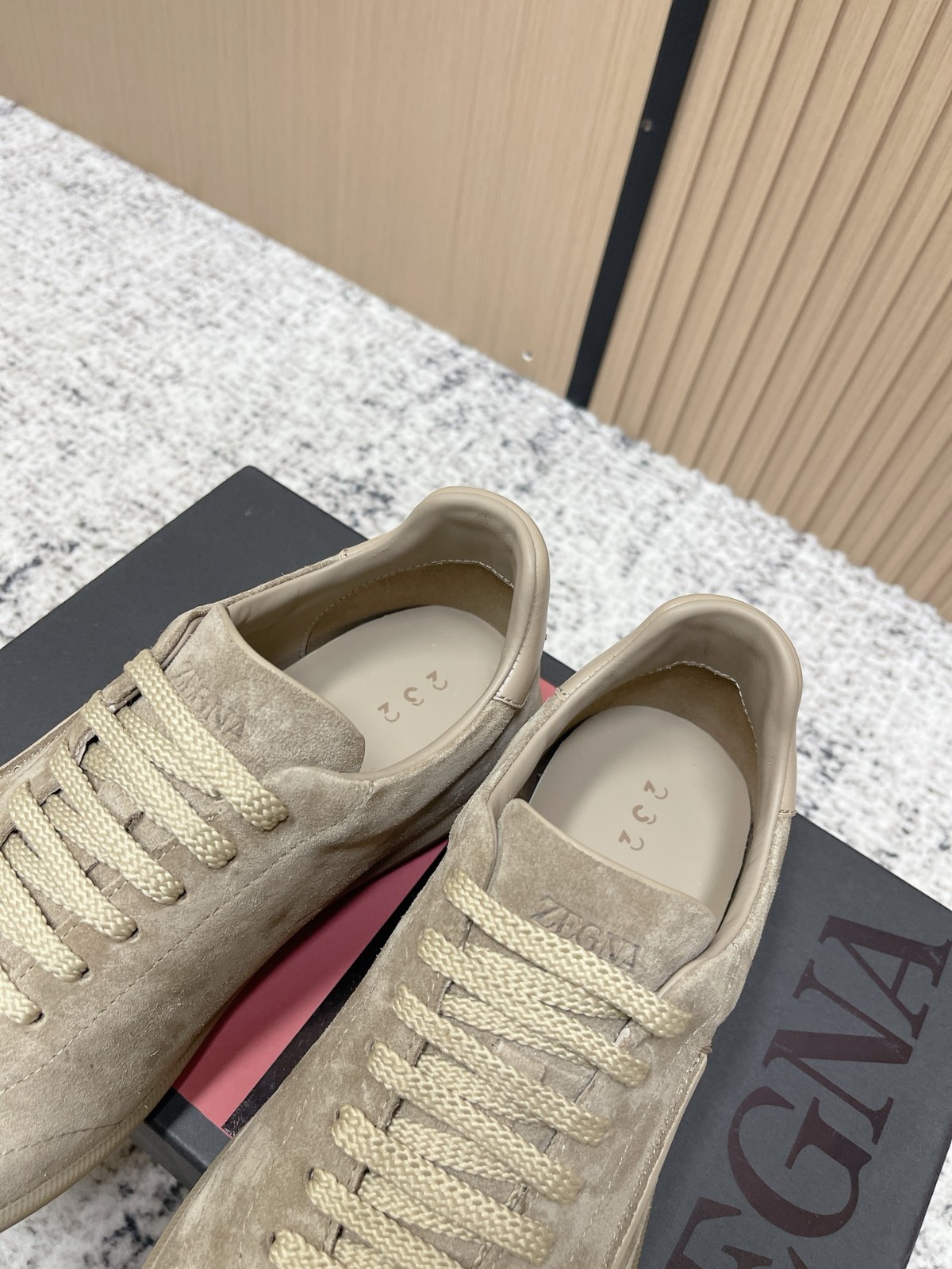 ZEGNA Beige Suede Lace-Up Luxury Sneakers Full Sizes