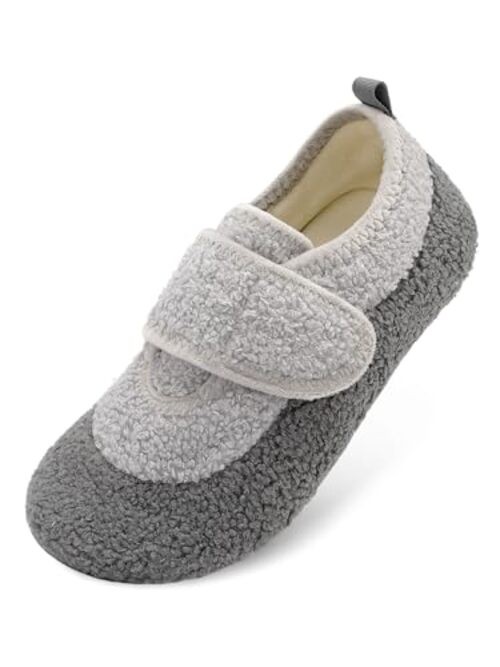 Slippers for Women Men Wide Fit 7-7.5 Wide Women/5-6 Wide Men Dark Light Grey