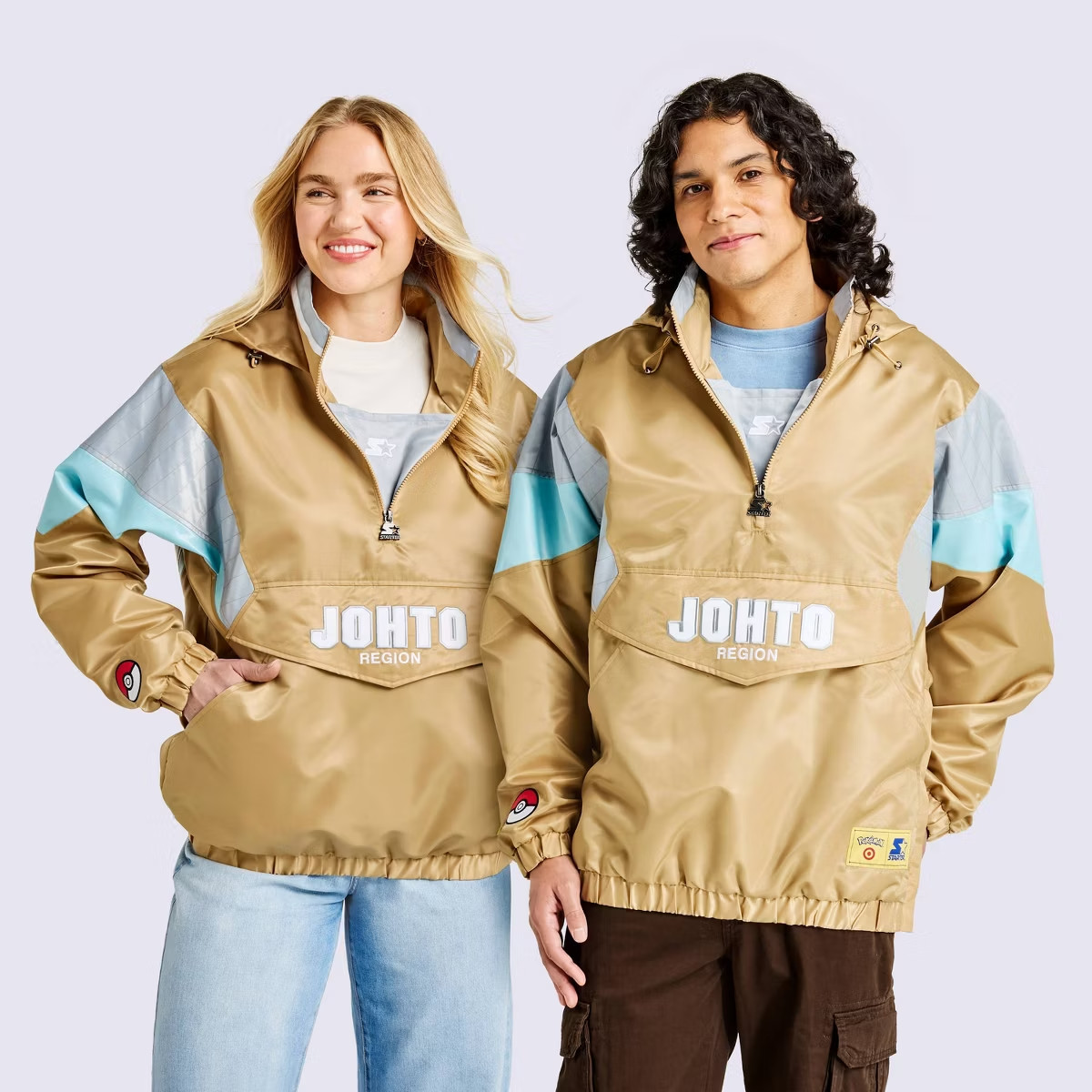 Pokemon x Target Starter Pullover Jacket Gold JOHTO Region Size XL