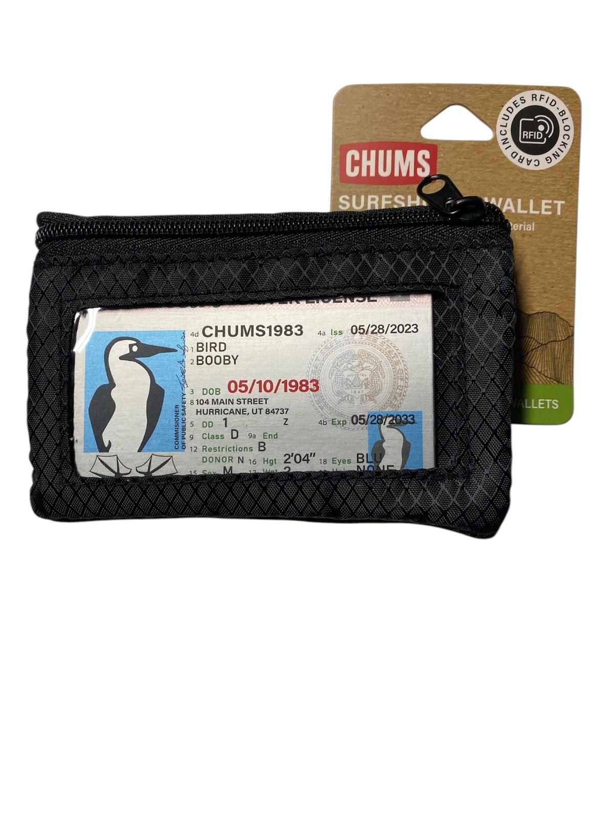 New Chums Surfshorts Wallet RFID Blocking Slim Zippered