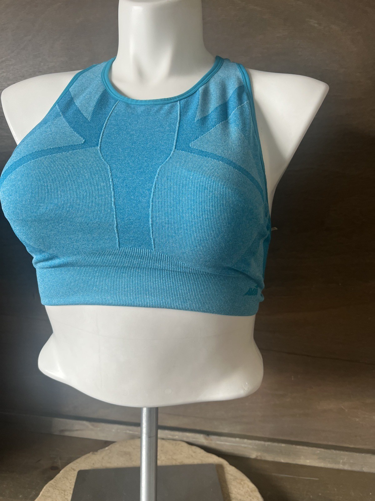 Womens Avia Aqua Blue Strappy Compression Bra Medium Support XXL 2XL EUC