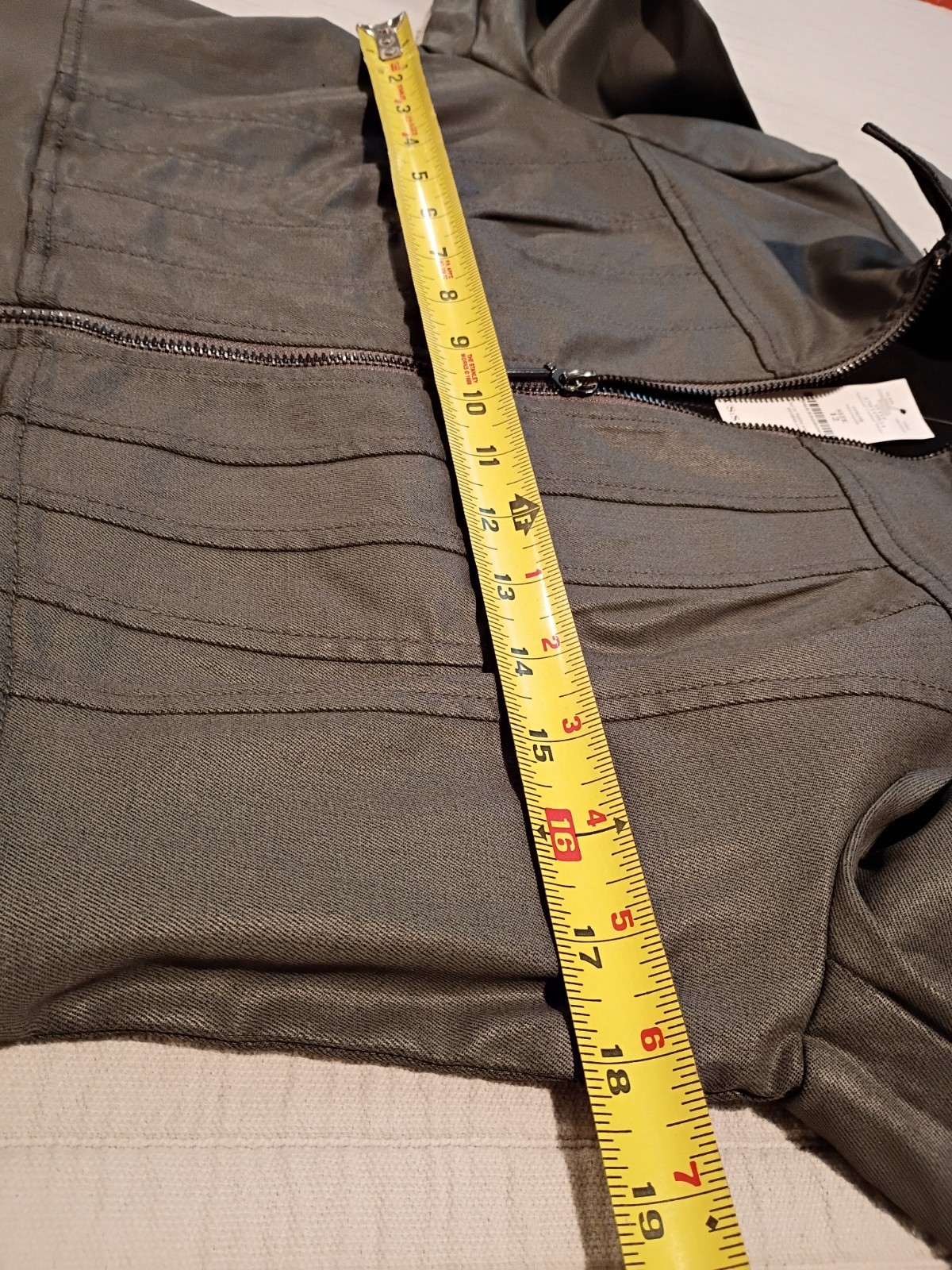 WHITE HOUSE BLACK MARKET WHBM women’s Zip up biker jacket GRAY Size 12 NEW NWT