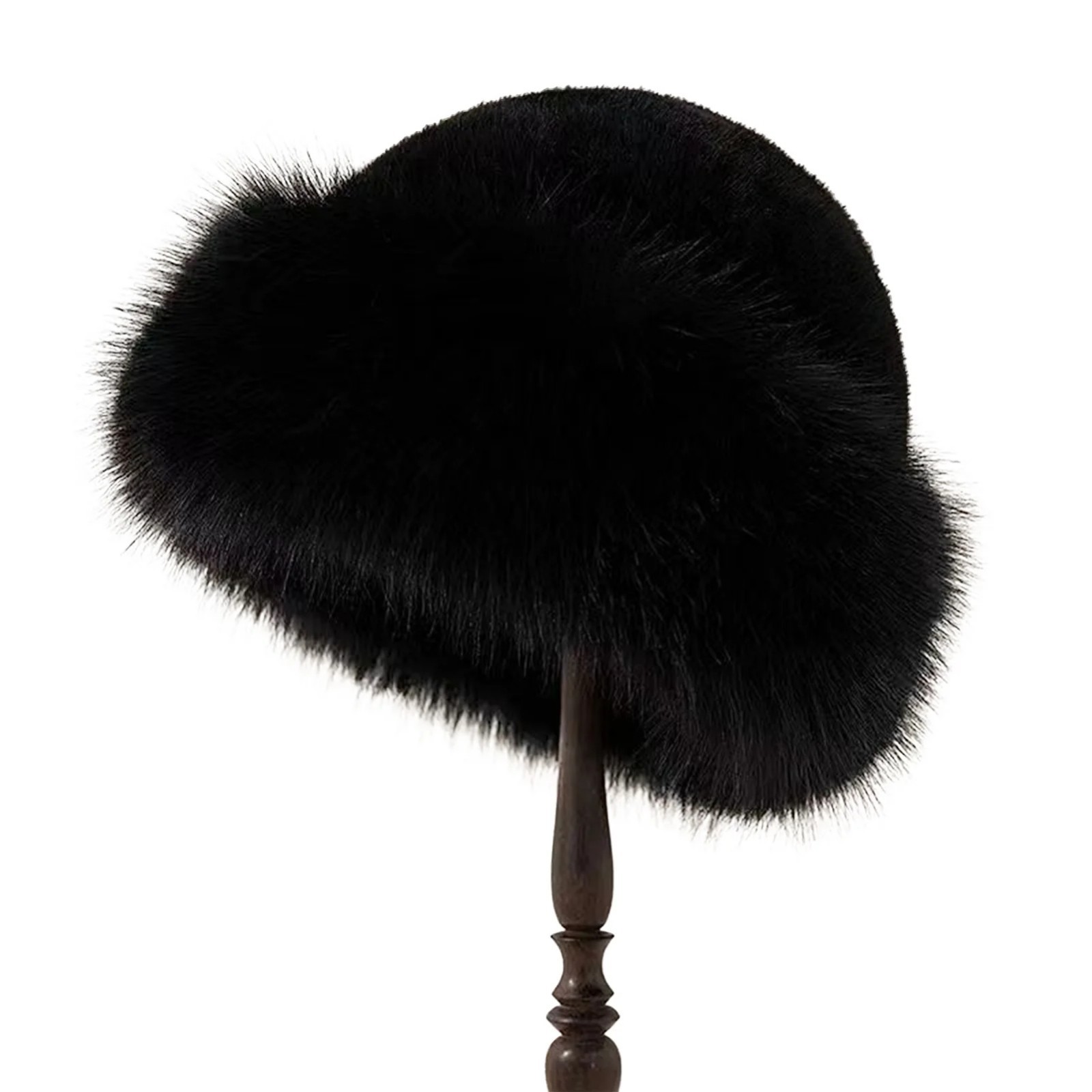 Thicken Plush Warm Fur Hat Fluffy Beanie Warm Thick Hat Mongolian Caps for