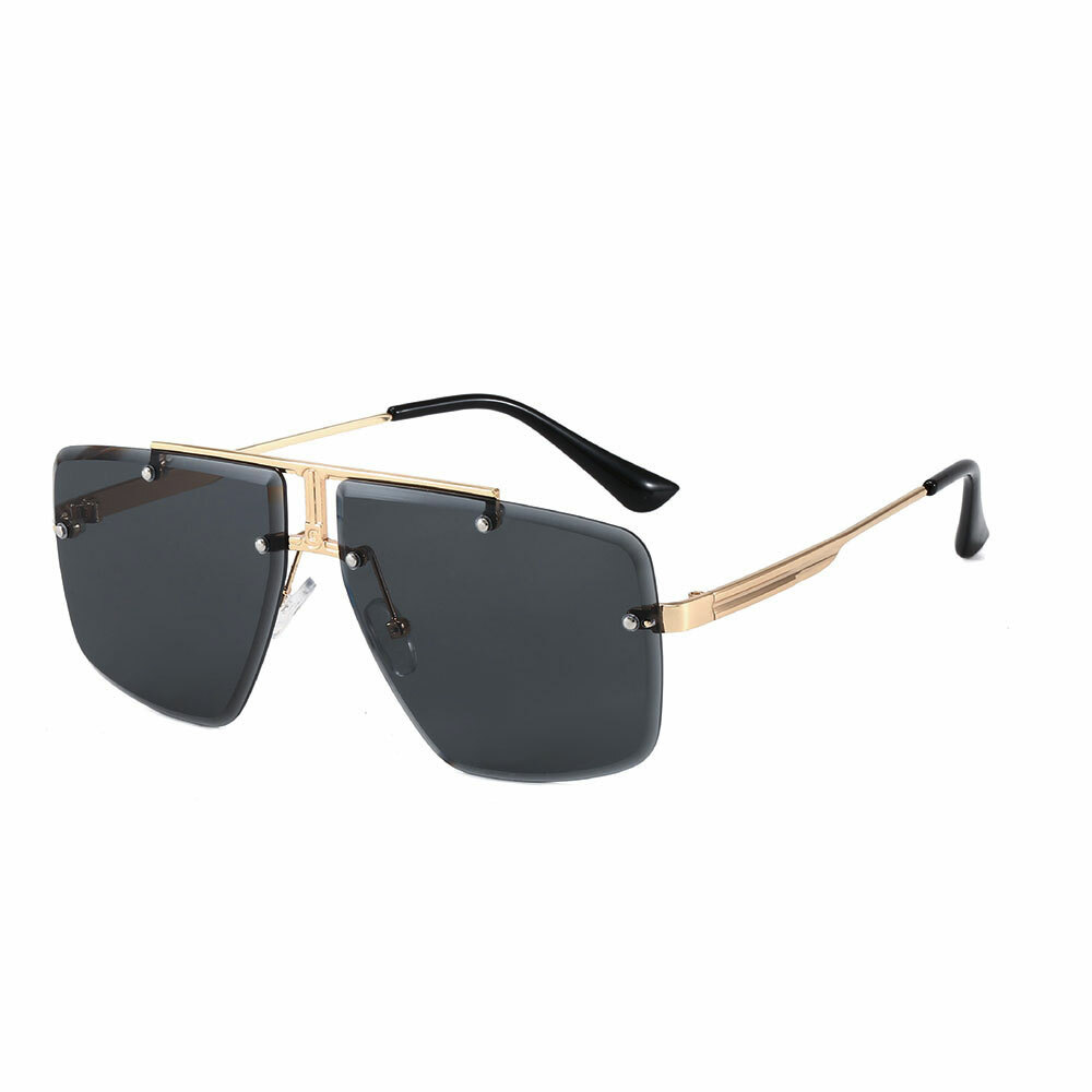 Square Pilot Rimless Sunglasses Mens Driving Outdoor UV400 Fashion Shades
