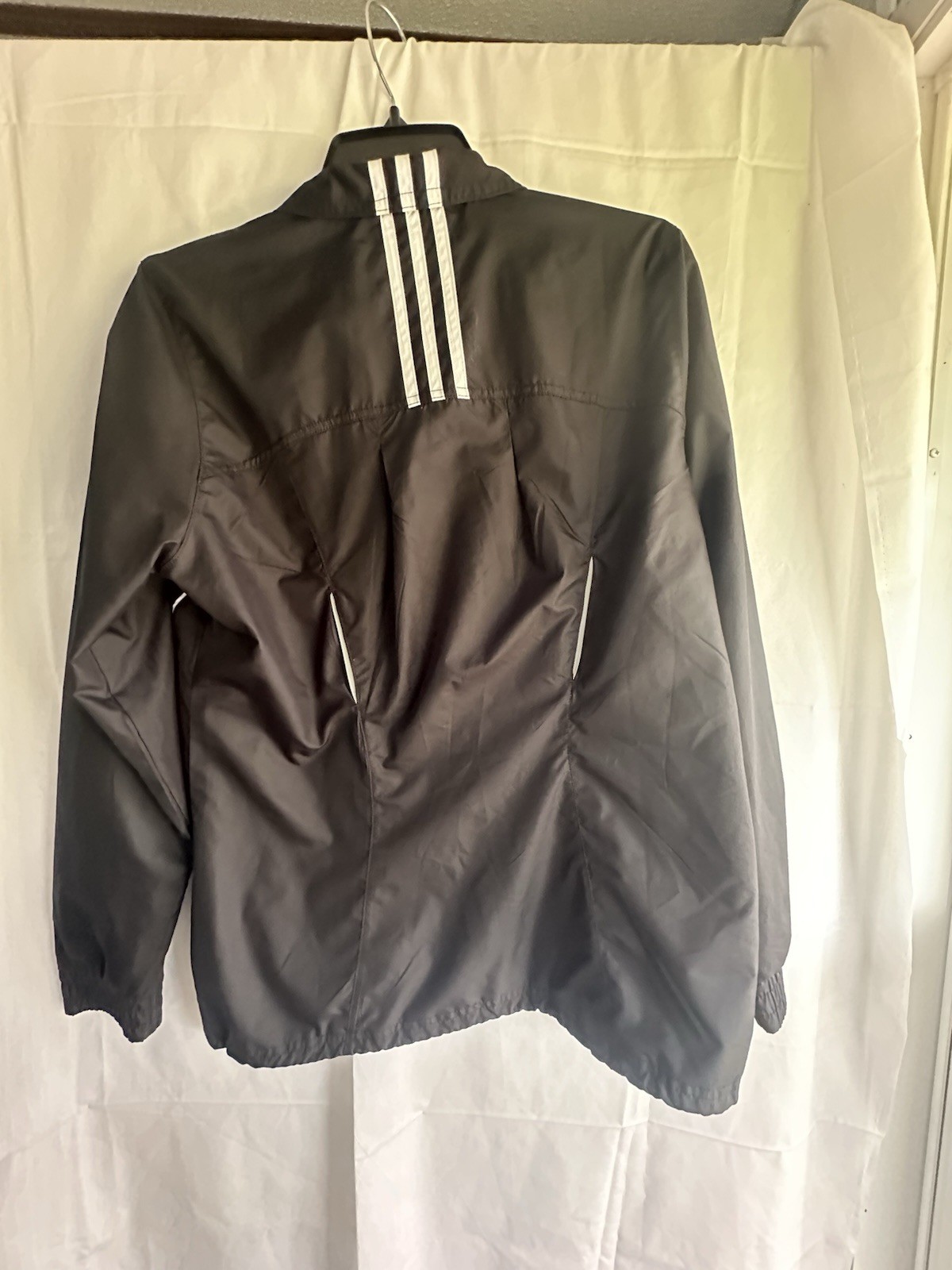 adidas Men’s Track Jacket Full-Zip Mesh Lined Pockets Black/White Size S