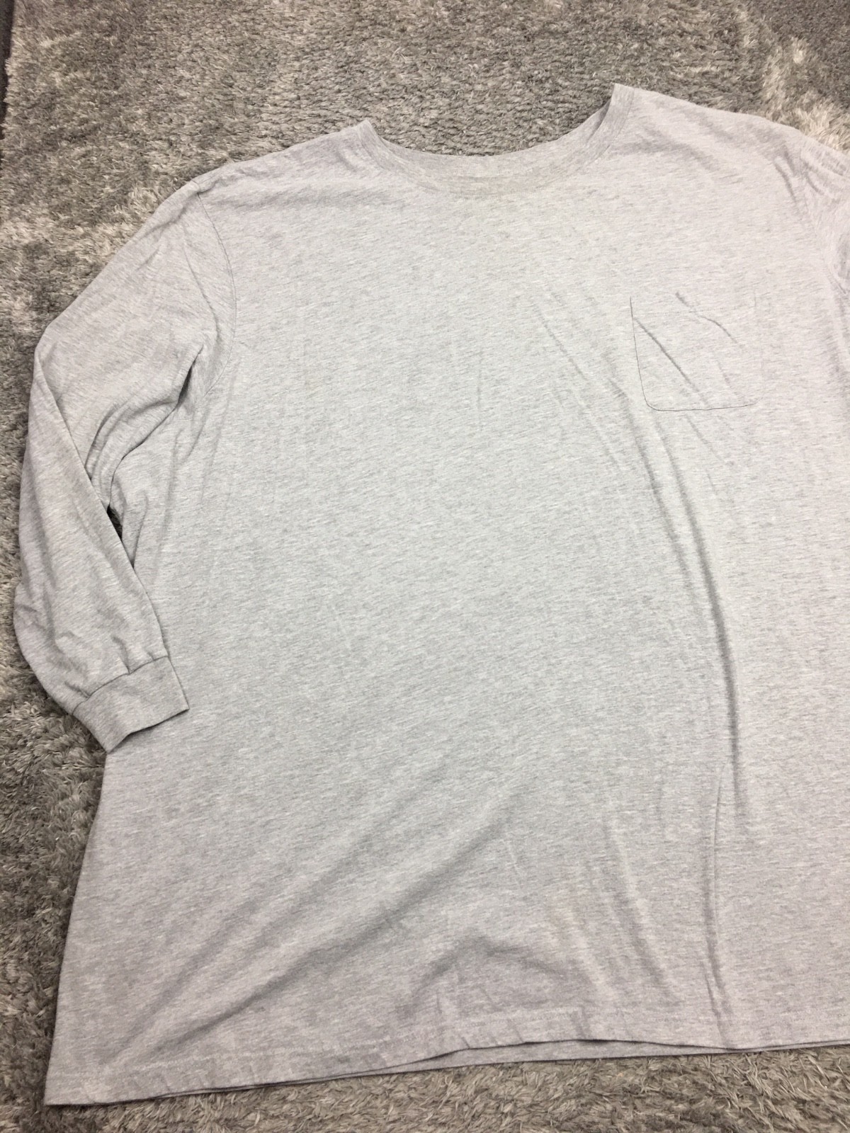 King Size Shirt Mens Size 7XL Big Gray Long Sleeve Cotton