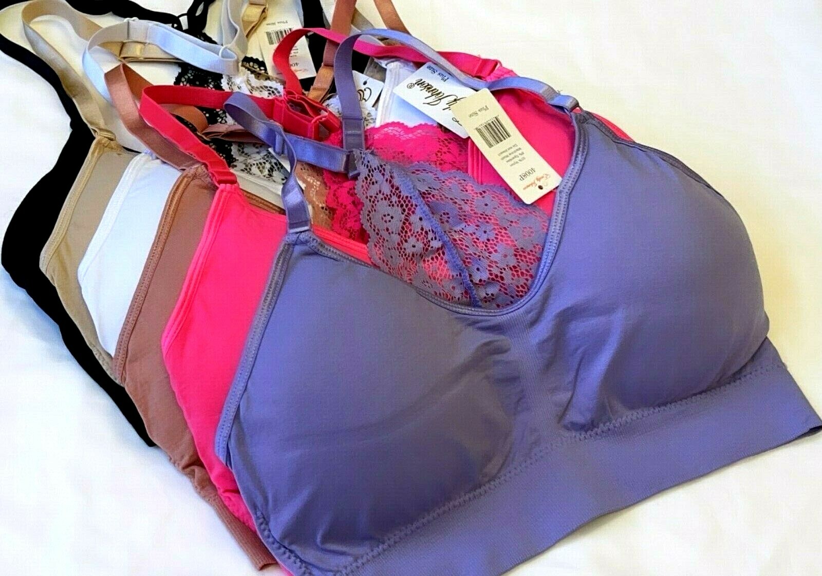 3 Bra 6 Sport Bras Yoga Active Wear Workout Seamless TOP Lace Racer Back Sz S-XL