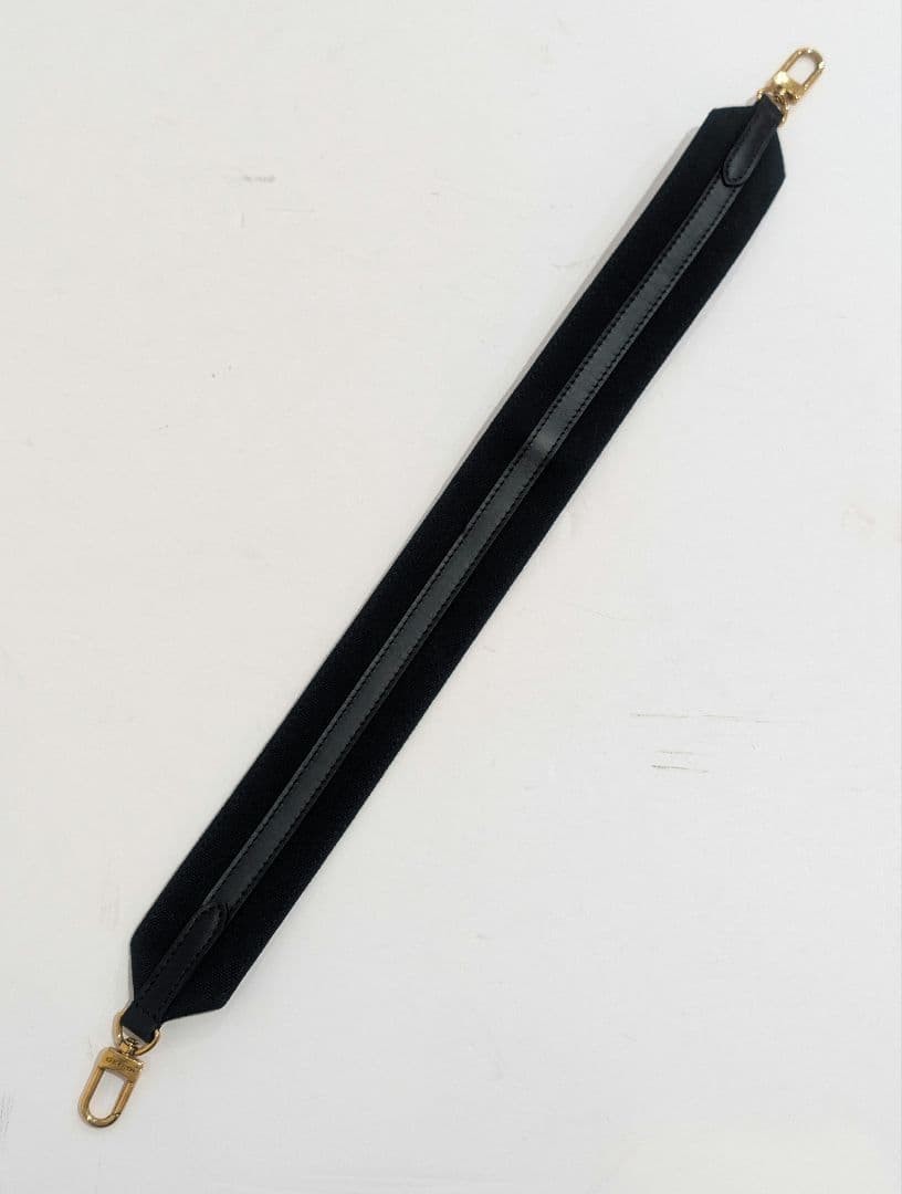 Louis Vuitton Black Shoulder Strap Belt Only 52.3cm Length 4.8cm Width