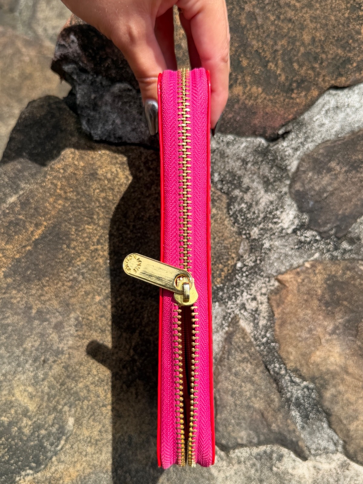 LOUIS VUITTON Zippy Around long Wallet Purse M91981 Hot Pink/Red Red LV